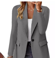 Women’s Lapel Button Casual Commuter Long-Sleeve Suit Jacket