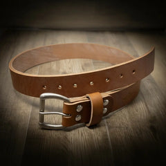 Men's Leather Belt - Oak Brown