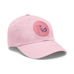 Pink Floral Allure Outfits Leather Patch Baseball Cap