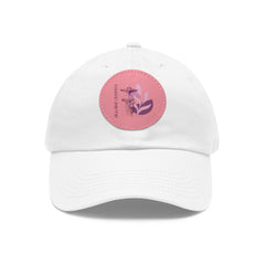 Pink Floral Allure Outfits Leather Patch Baseball Cap