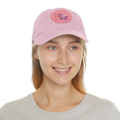 Pink Floral Allure Outfits Leather Patch Baseball Cap
