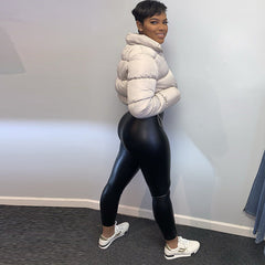 Women’s Autumn Winter Long Sleeve Stand Collar Down Bread Coat