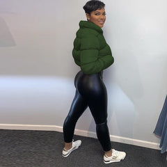 Women’s Autumn Winter Long Sleeve Stand Collar Down Bread Coat