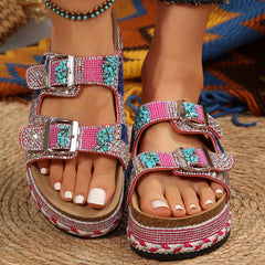 Women's Slip-On Platform Sandals, Comfortable and Stylish Outdoor Shoes