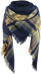 women scarves-yellow blue