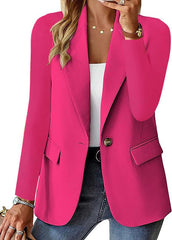 Women’s Lapel Button Casual Commuter Long-Sleeve Suit Jacket
