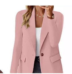 Women’s Lapel Button Casual Commuter Long-Sleeve Suit Jacket