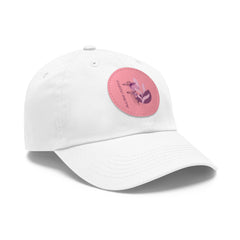 Pink Floral Allure Outfits Leather Patch Baseball Cap