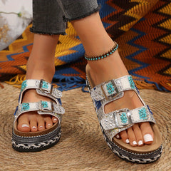 Women's Slip-On Platform Sandals, Comfortable and Stylish Outdoor Shoes