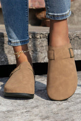 Ariyah Suede Buckle Detail Slippers