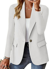Women’s Lapel Button Casual Commuter Long-Sleeve Suit Jacket