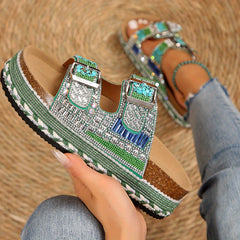 Women's Slip-On Platform Sandals, Comfortable and Stylish Outdoor Shoes