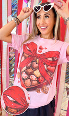 Box of Chocolate Valentine Rhinestone Graphic T-Shirt