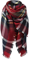 women scarves-redblack