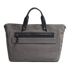 Voyager Canvas Leather Briefcase, Gray