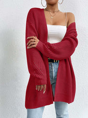 Laid Back Mid-Length V Neck Knit Cardigan Outerwear | NCS