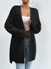 Laid Back Mid-Length V Neck Knit Cardigan Outerwear | NCS