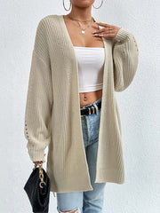 Laid Back Mid-Length V Neck Knit Cardigan Outerwear | NCS