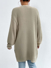 Laid Back Mid-Length V Neck Knit Cardigan Outerwear | NCS