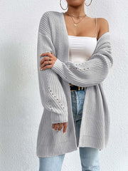 Laid Back Mid-Length V Neck Knit Cardigan Outerwear | NCS