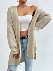 Laid Back Mid-Length V Neck Knit Cardigan Outerwear | NCS