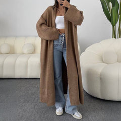 Long Sleeve Wool Overcoat Trench Coat Sweaters Women Clothing Autumn Winter