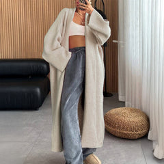 Long Sleeve Wool Overcoat Trench Coat Sweaters Women Clothing Autumn Winter