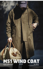 Men’s Maden Retro M51 Hooded Cotton Windbreaker Mid-Length Jacket