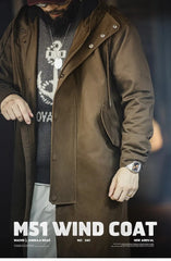 Men’s Maden Retro M51 Hooded Cotton Windbreaker Mid-Length Jacket