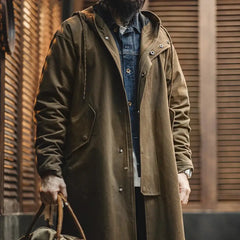 Men’s Maden Retro M51 Hooded Cotton Windbreaker Mid-Length Jacket