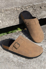 Ariyah Suede Buckle Detail Slippers