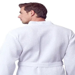 Waffle Spa Bathrobe for Men -  Absorbent, Lightweight