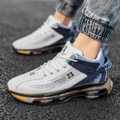 Men’s Breathable Mesh Running Sneakers Outdoor Sports Cushioning Shoes Black