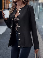 Solid Color Long Sleeve Outerwear