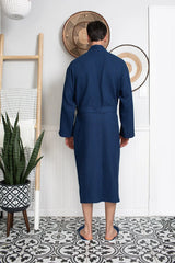 Waffle Spa Bathrobe for Men -  Absorbent, Lightweight