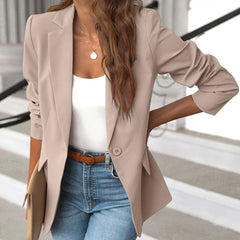 Women’s Lapel Button Casual Commuter Long-Sleeve Suit Jacket