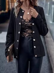 Solid Color Long Sleeve Outerwear