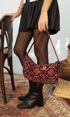 Embroidered Baguette Bag