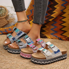 Women's Slip-On Platform Sandals, Comfortable and Stylish Outdoor Shoes