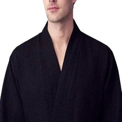 Waffle Spa Bathrobe for Men -  Absorbent, Lightweight
