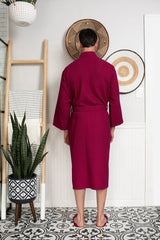 Waffle Spa Bathrobe for Men -  Absorbent, Lightweight